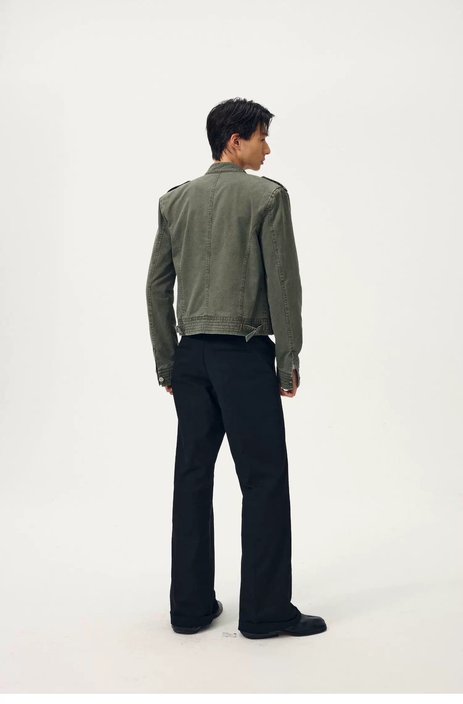 Olive Regiment Cropped Field Jacket