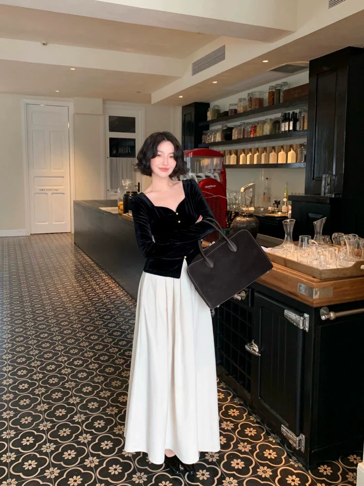 Retro Umbrella Maxi Skirt