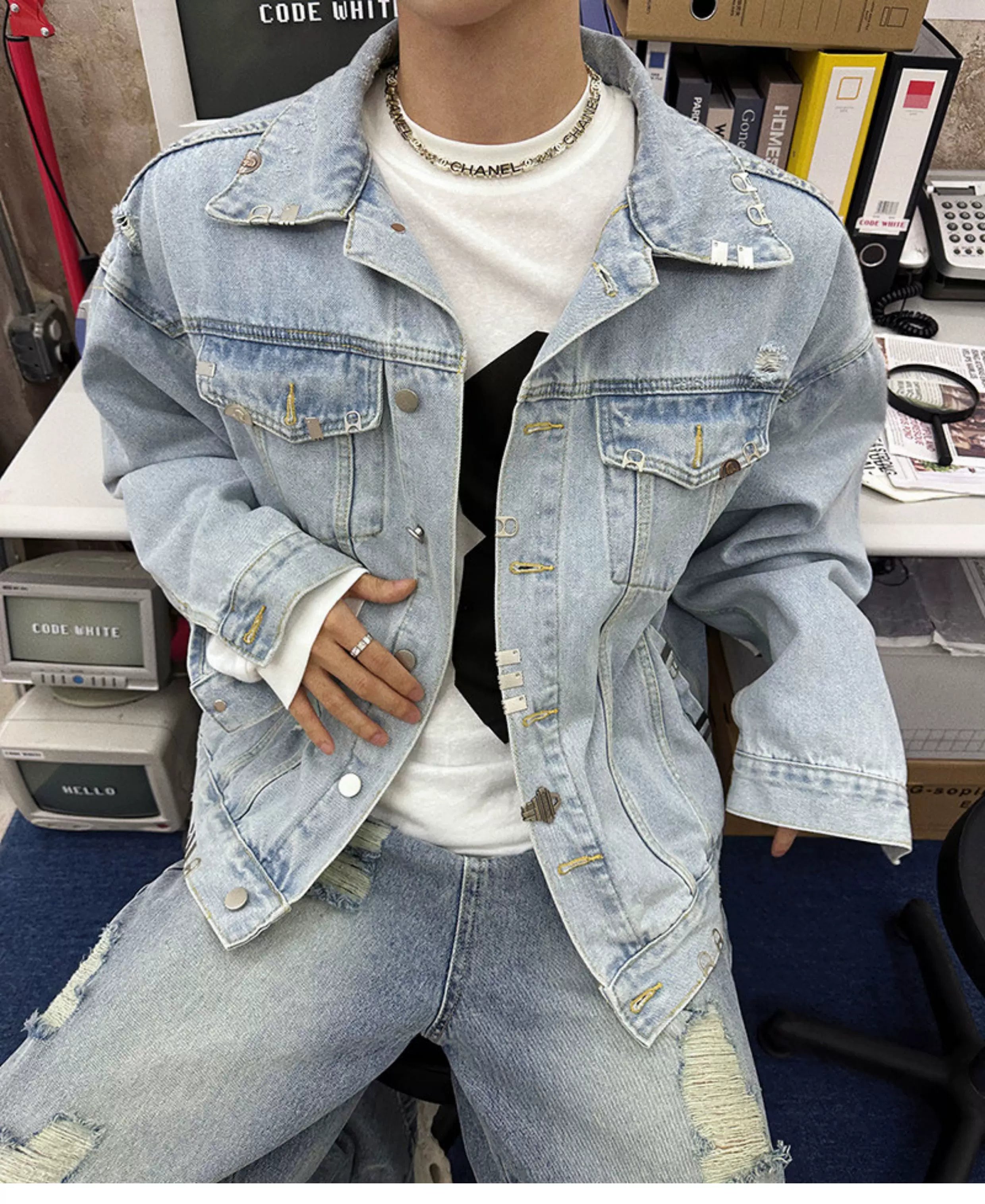 Staple Signal Light-Wash Hardware Trucker Jacket