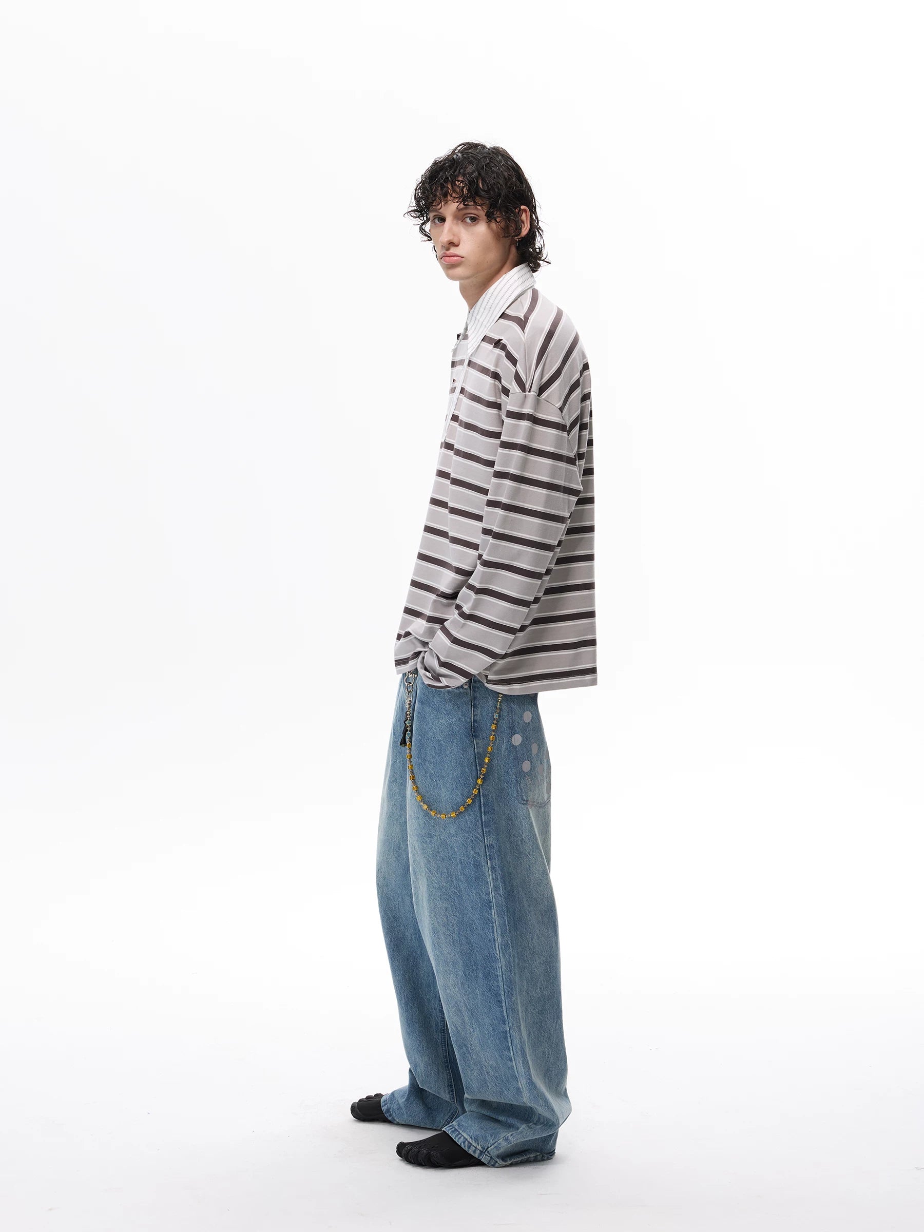 Two-Tone Touchdown Stripe Rugby Shirt