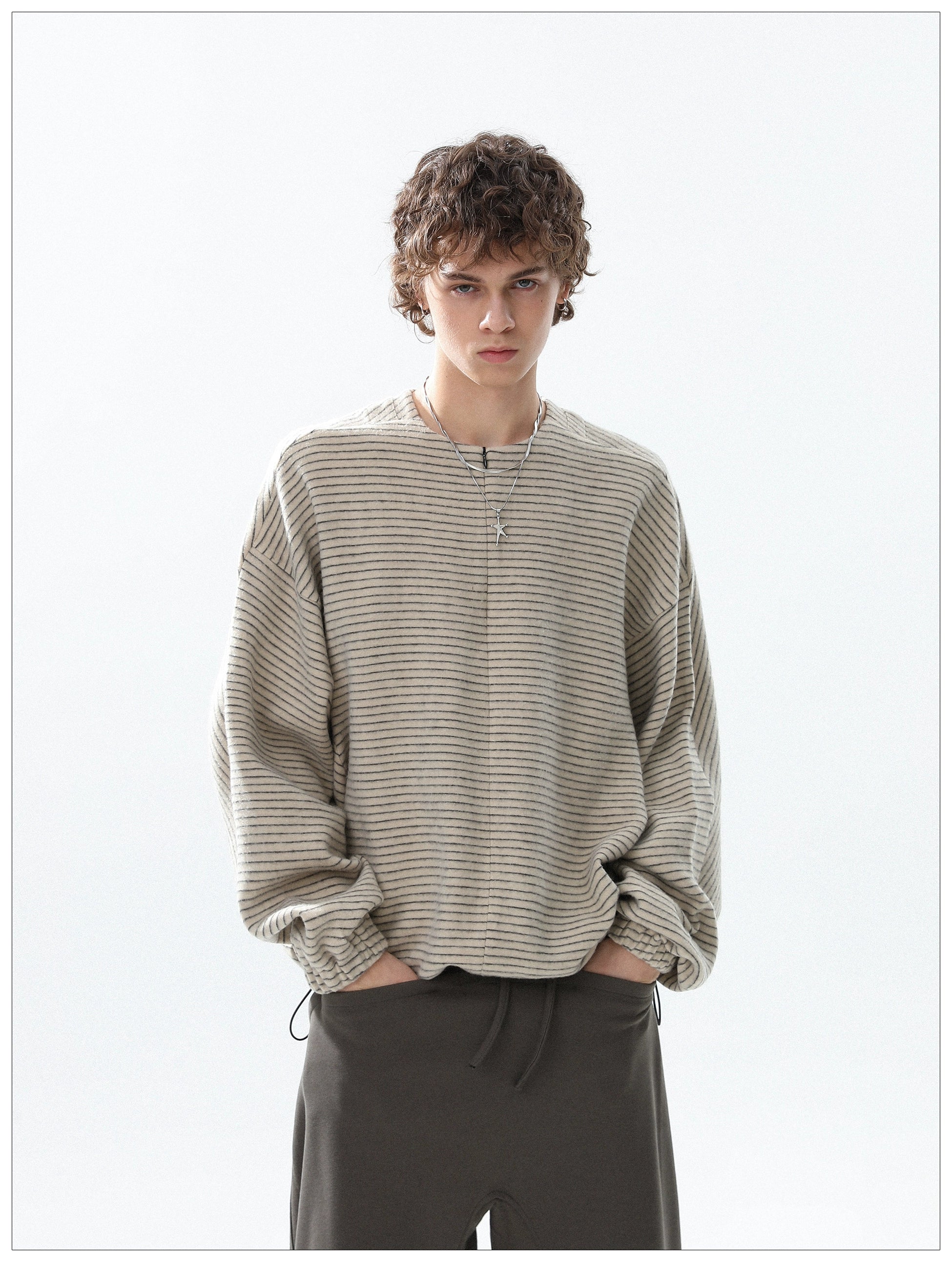 Charcoal Lines Relaxed Pullover