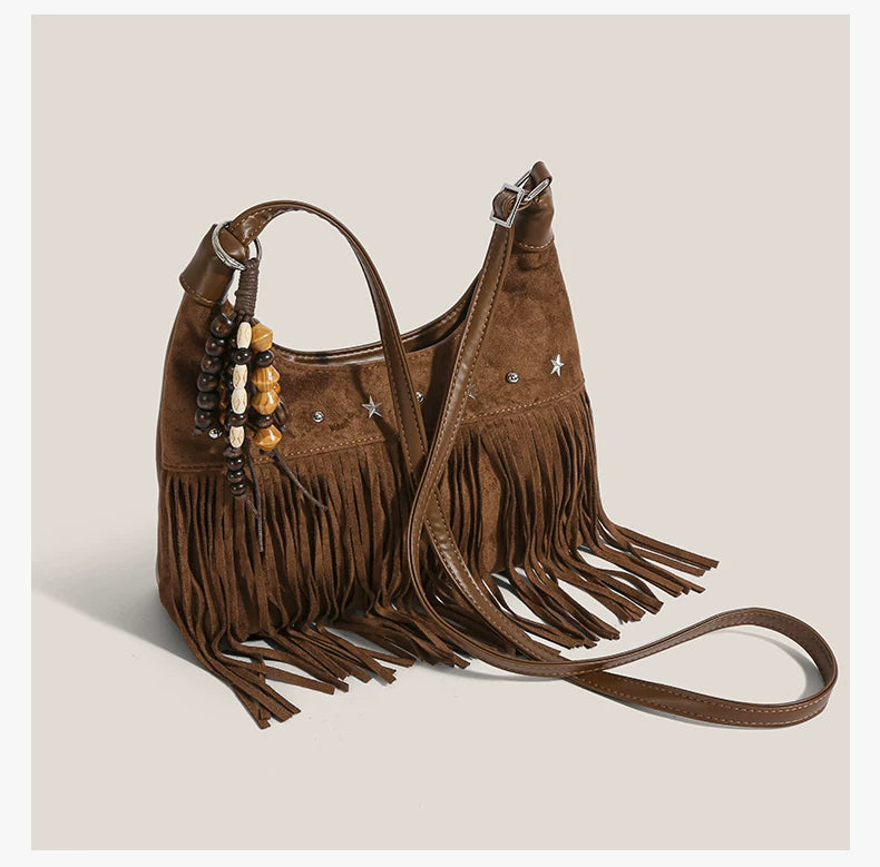 Desert Star Fringe Beaded Hobo