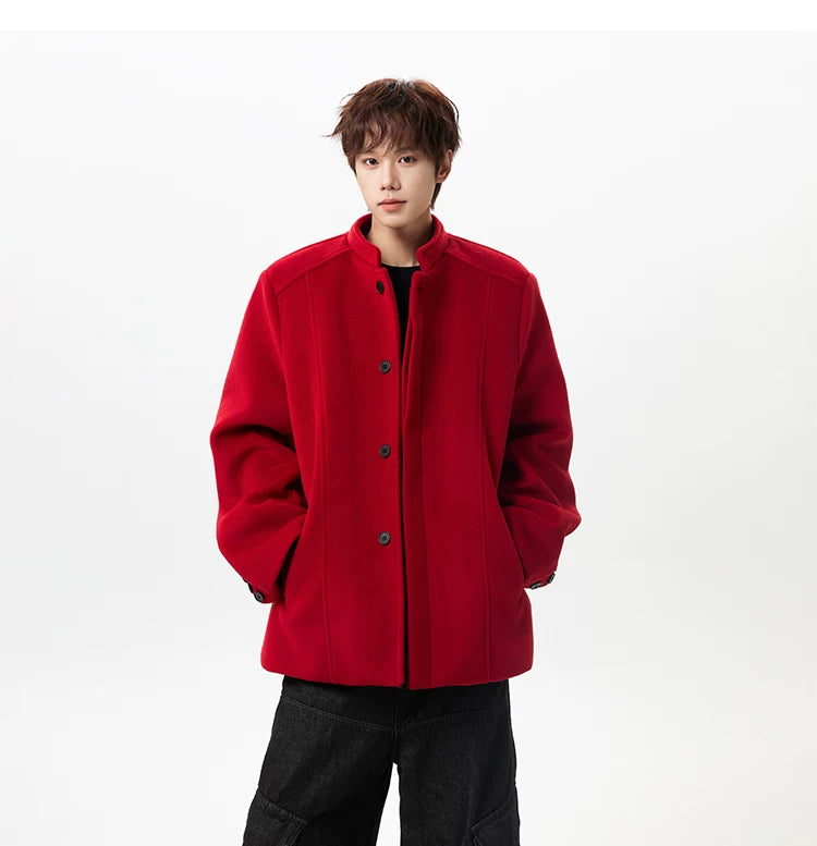 Stand-Collar Wool Jacket