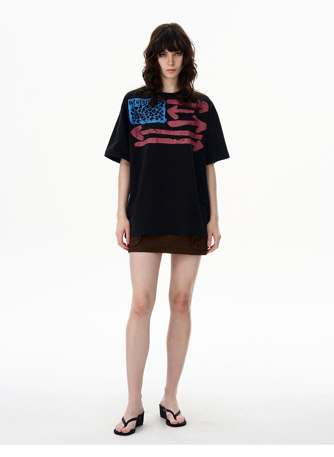 Vintage Flag Graphic Oversized T-Shirt