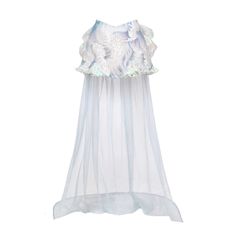 Beaded Short Trailing Midi Skirt
