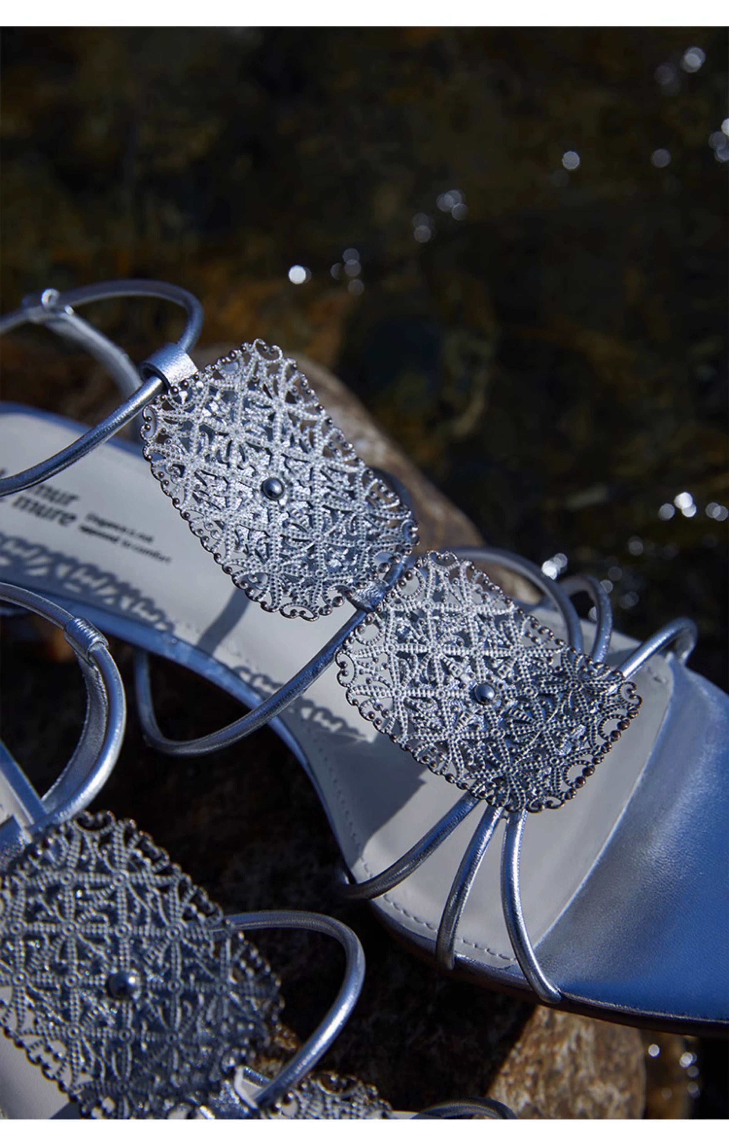 Gold Filigree Strappy Sandals