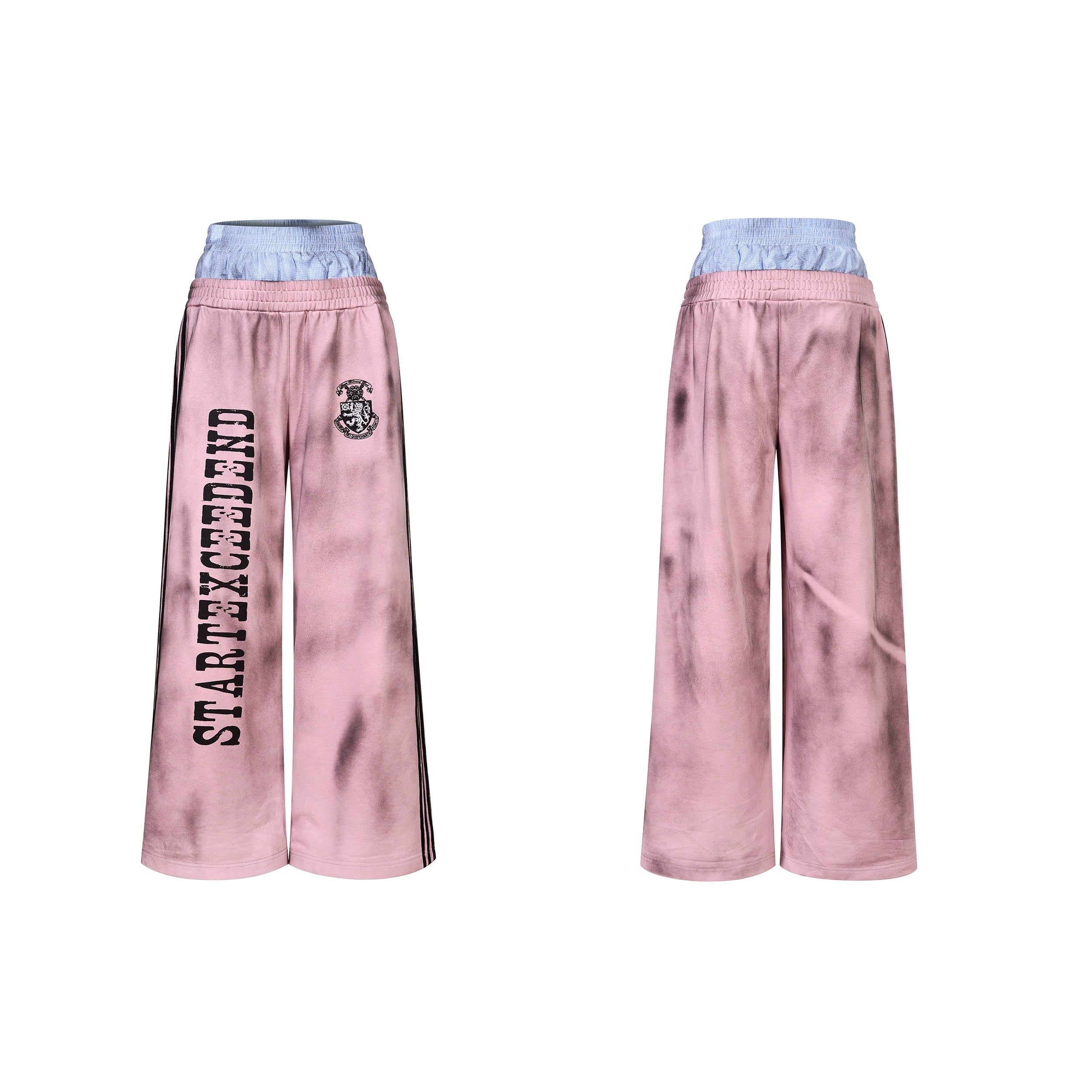 Pink Graffiti Jacket and Wide Leg Sweatpants Setup