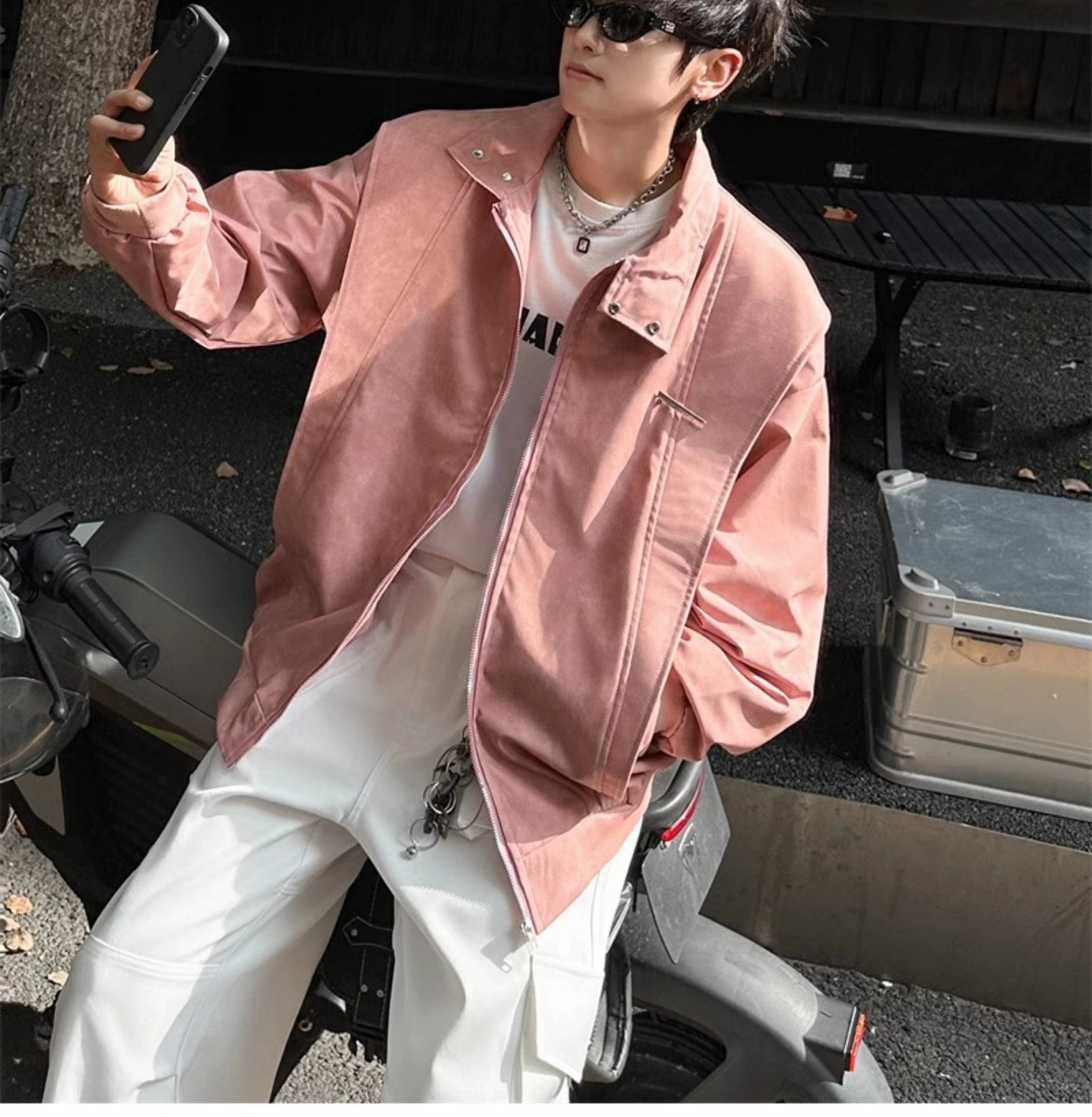 Oversized Vintage Zip-Up Jacket