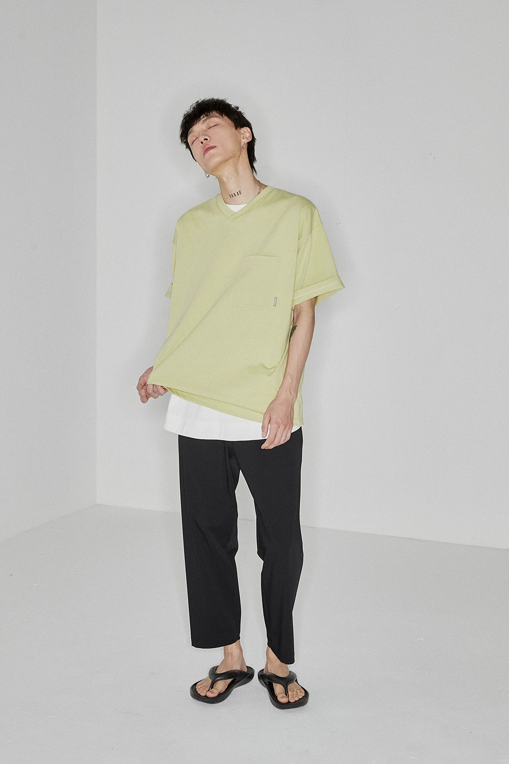 Pantalones de cintura elástica sin costura lateral