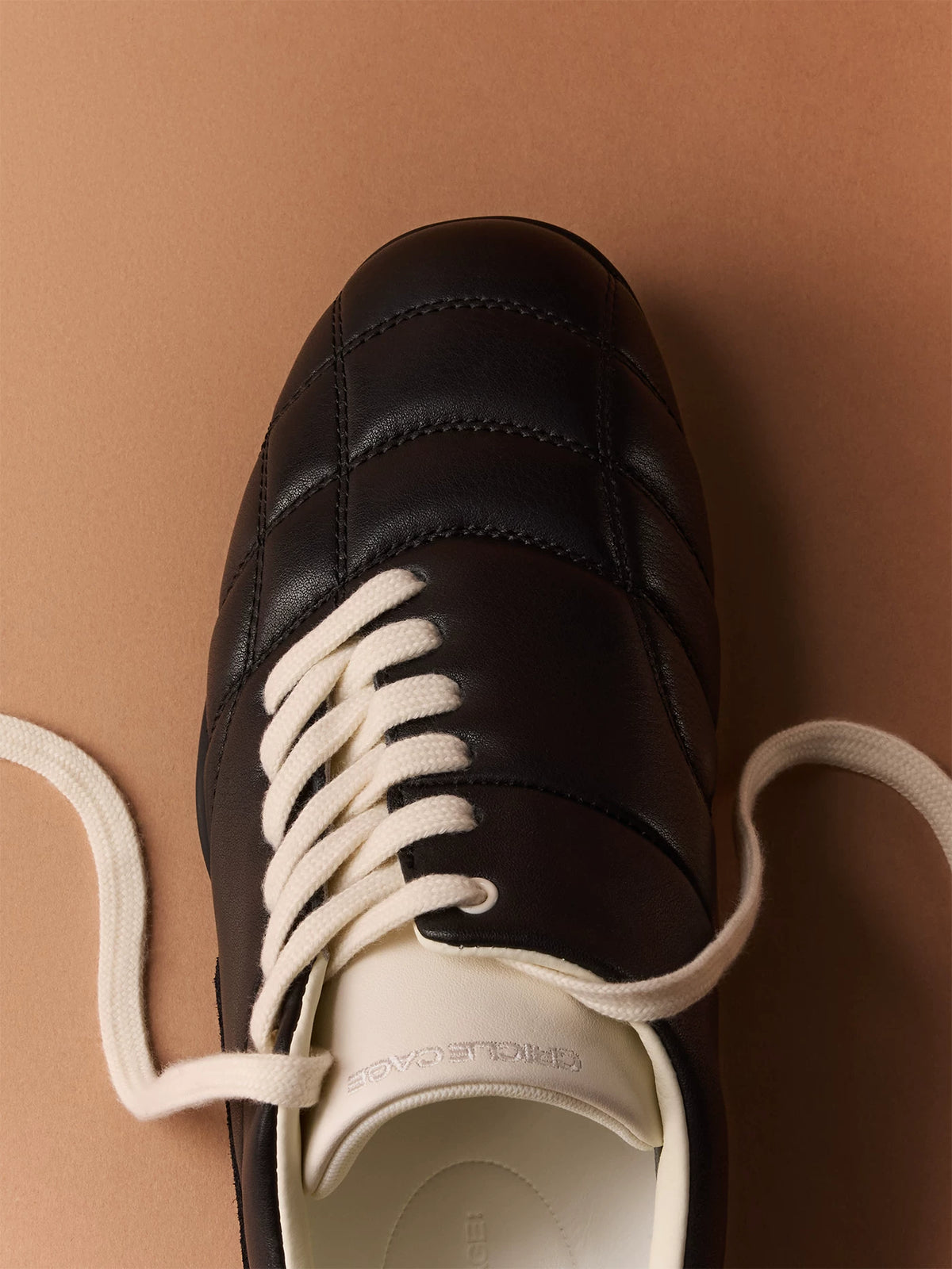 Quilted Leather Retro Lace-Up Sneakers