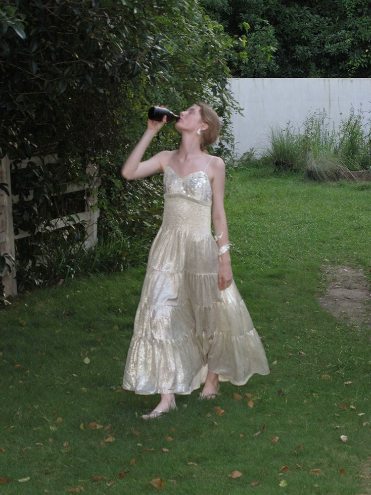 Soft Glossy Tiered Dress