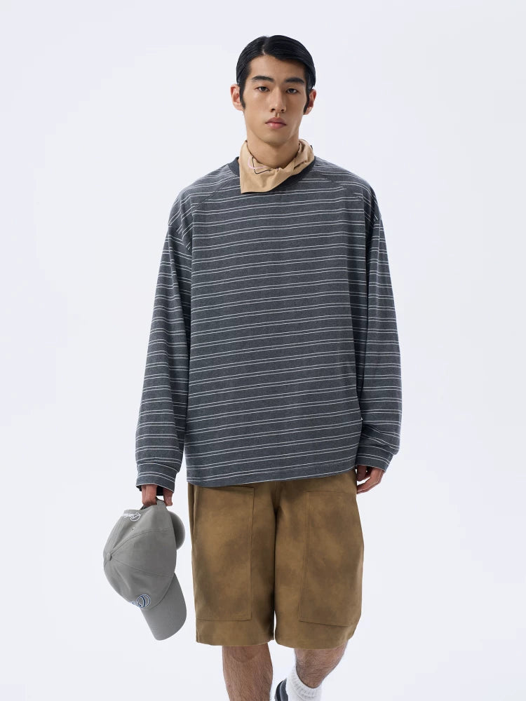 Driftline Pinstripe Oversized Long-Sleeve Tee