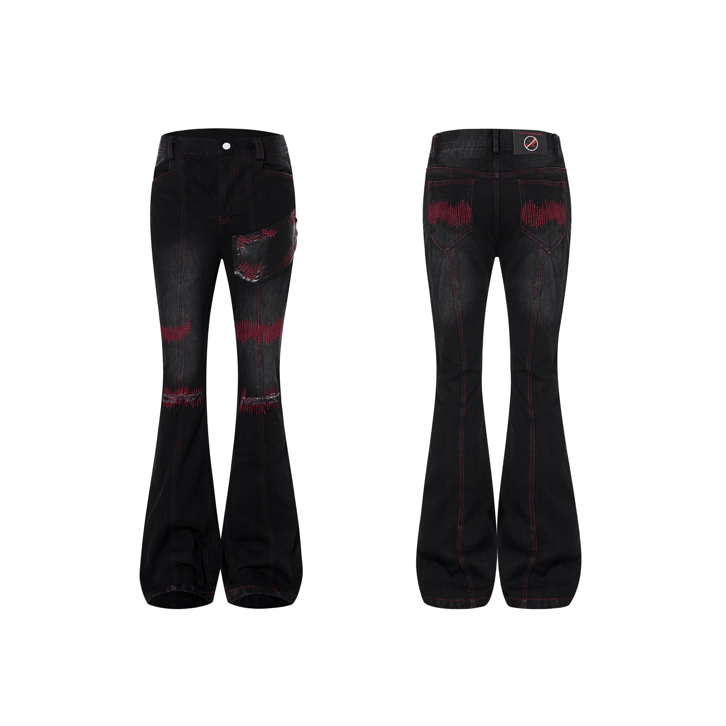 Crimson Fray Relic Flare Jeans