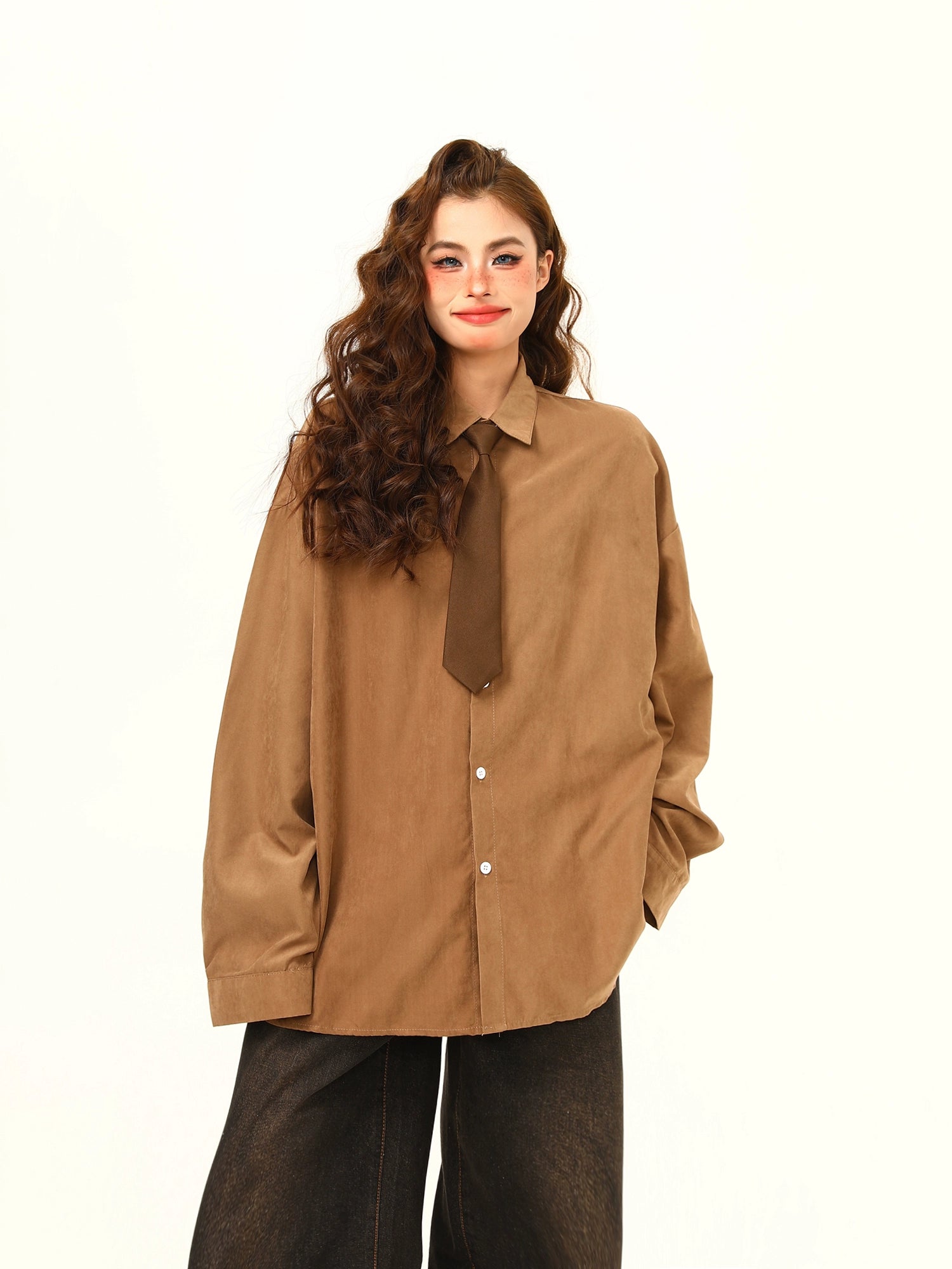 Oversized Shirt with Matching Tie