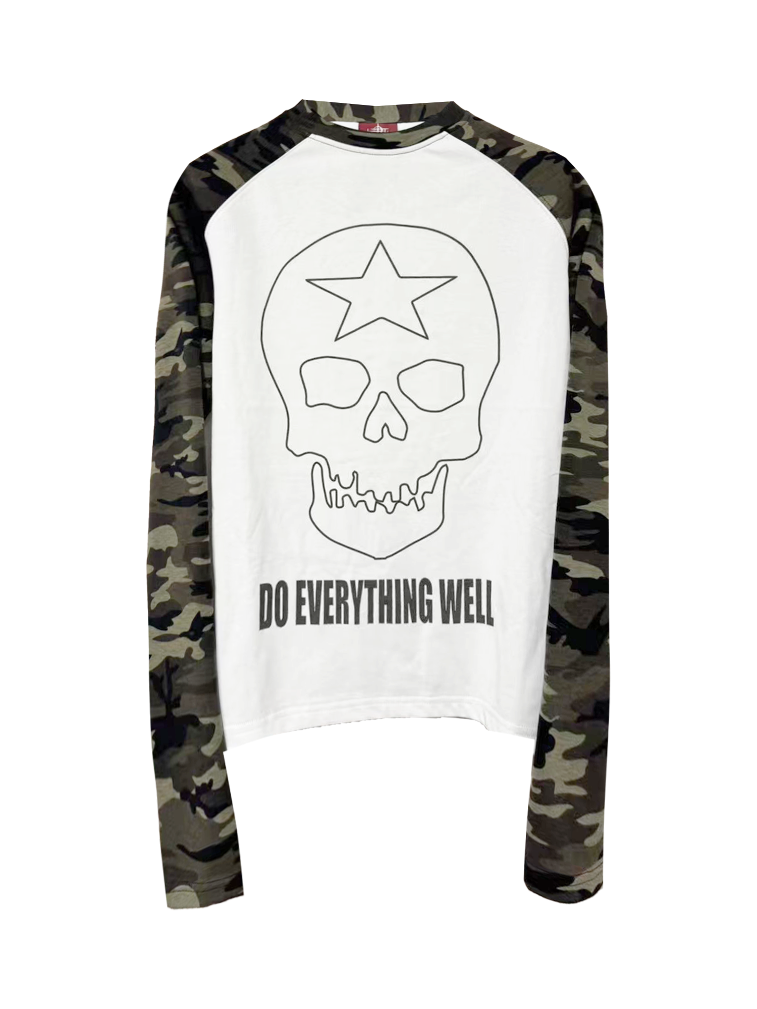 Camo Rebel Star Skull Raglan Tee