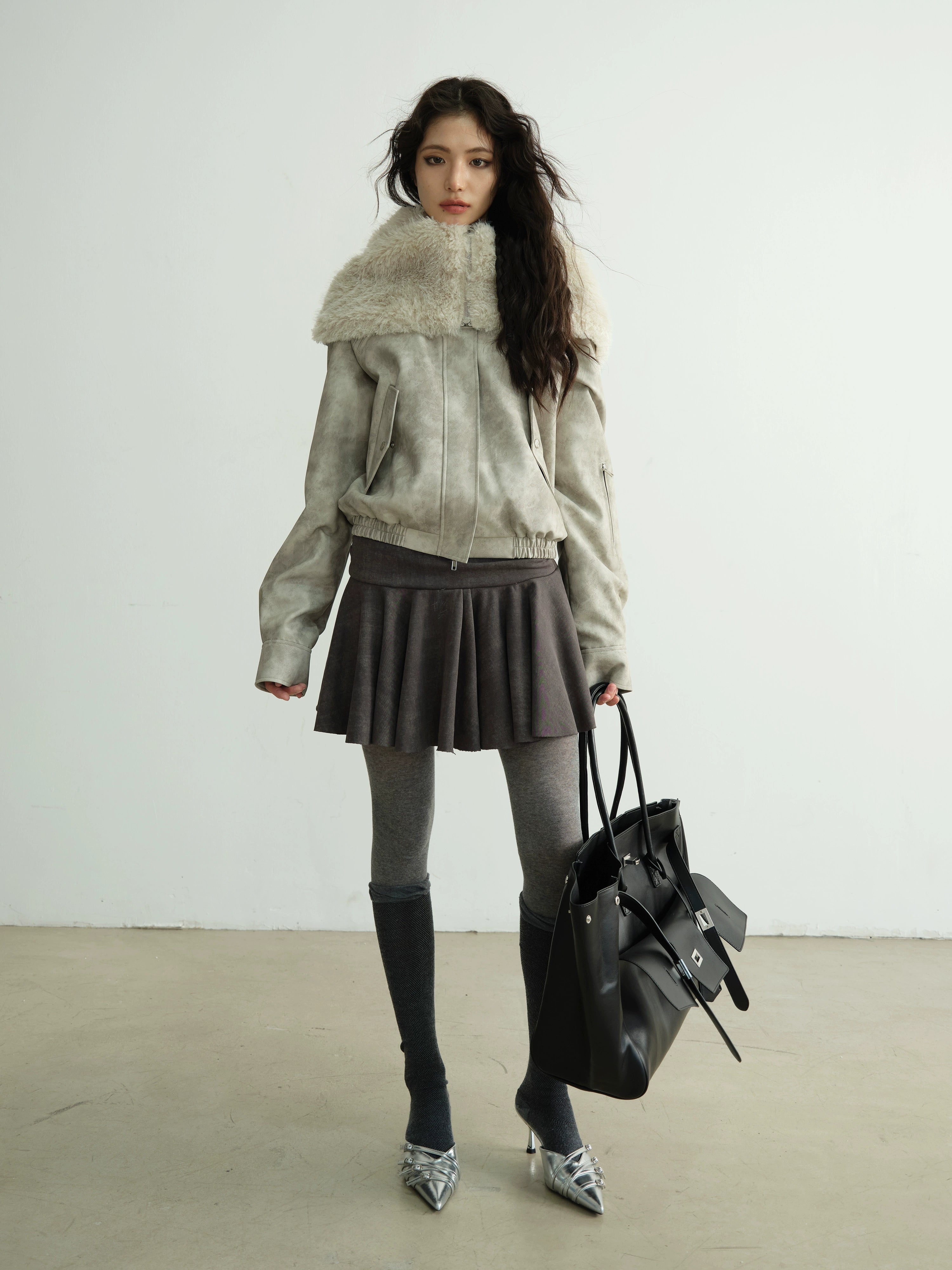 Faux Shearling Hooded Jacket