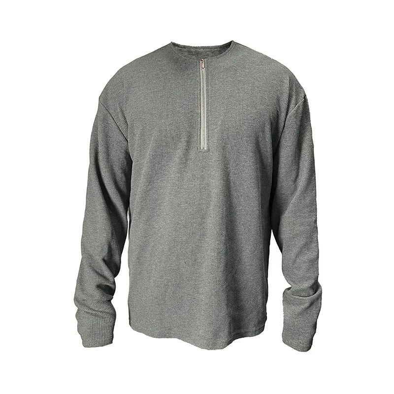 Minimal Half-Zip Long-Sleeve Sweatshirt