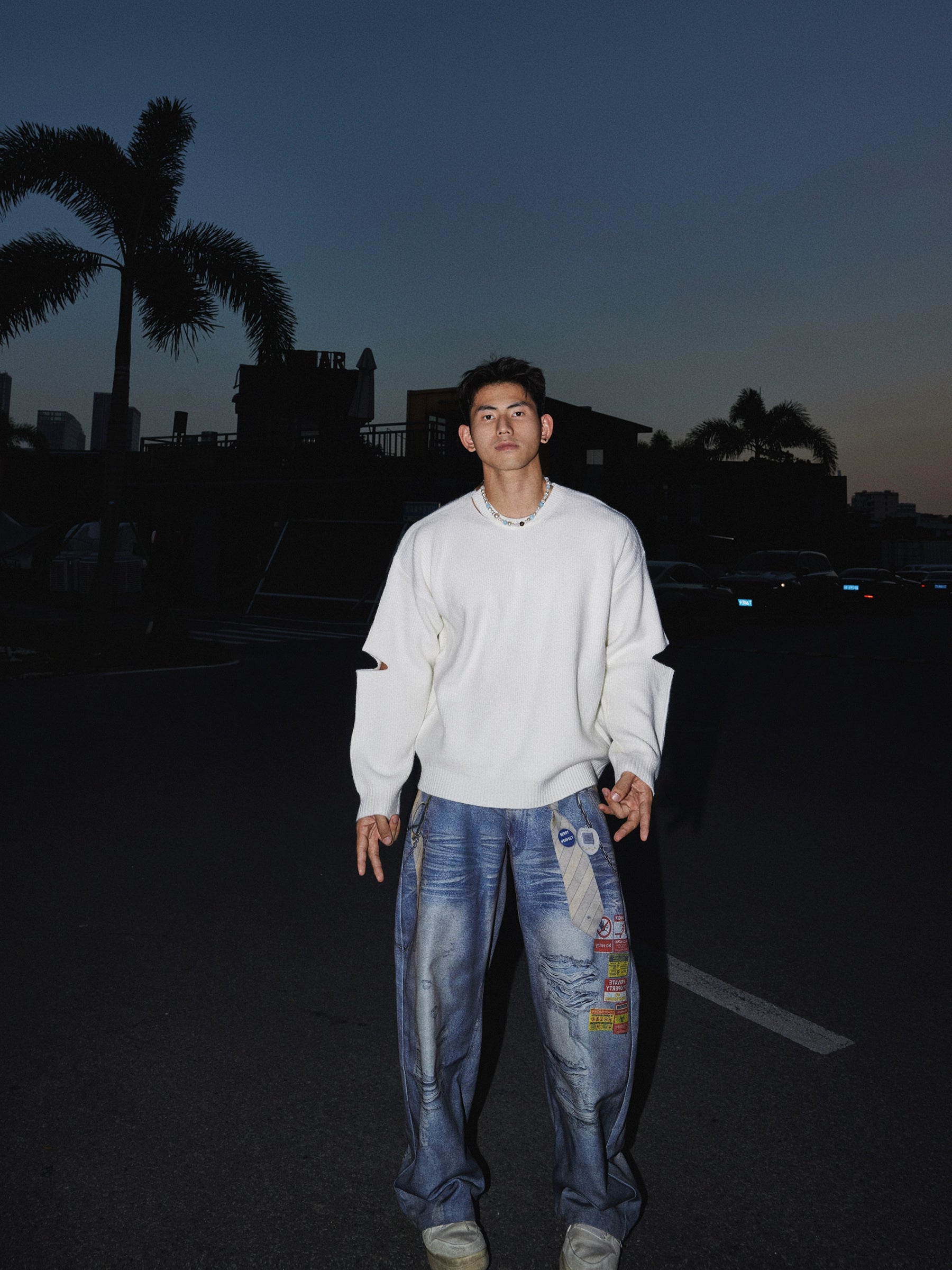 Relaxed Cutout Knit Sweater