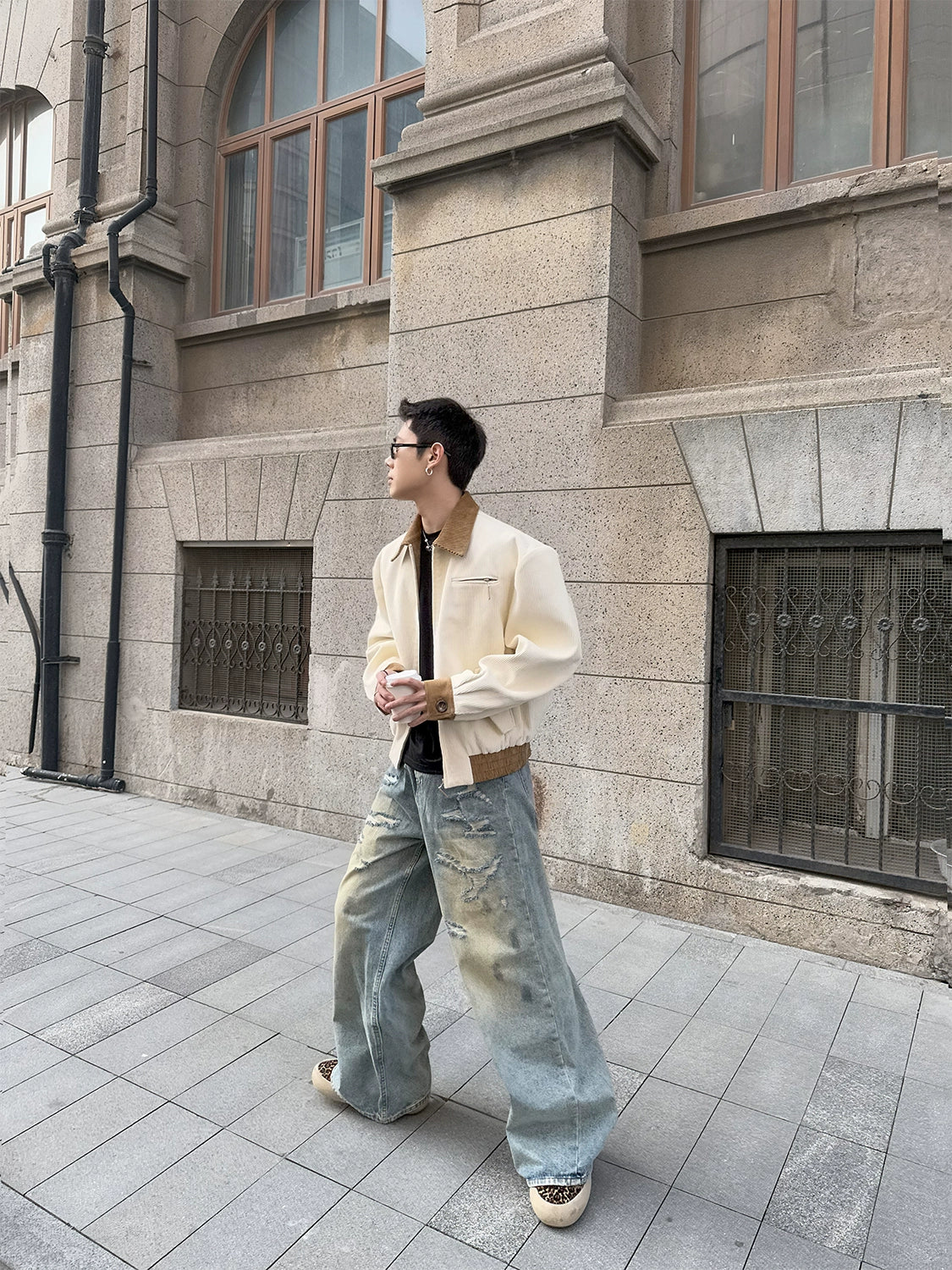 Ivory Contrast Urban Cord Jacket