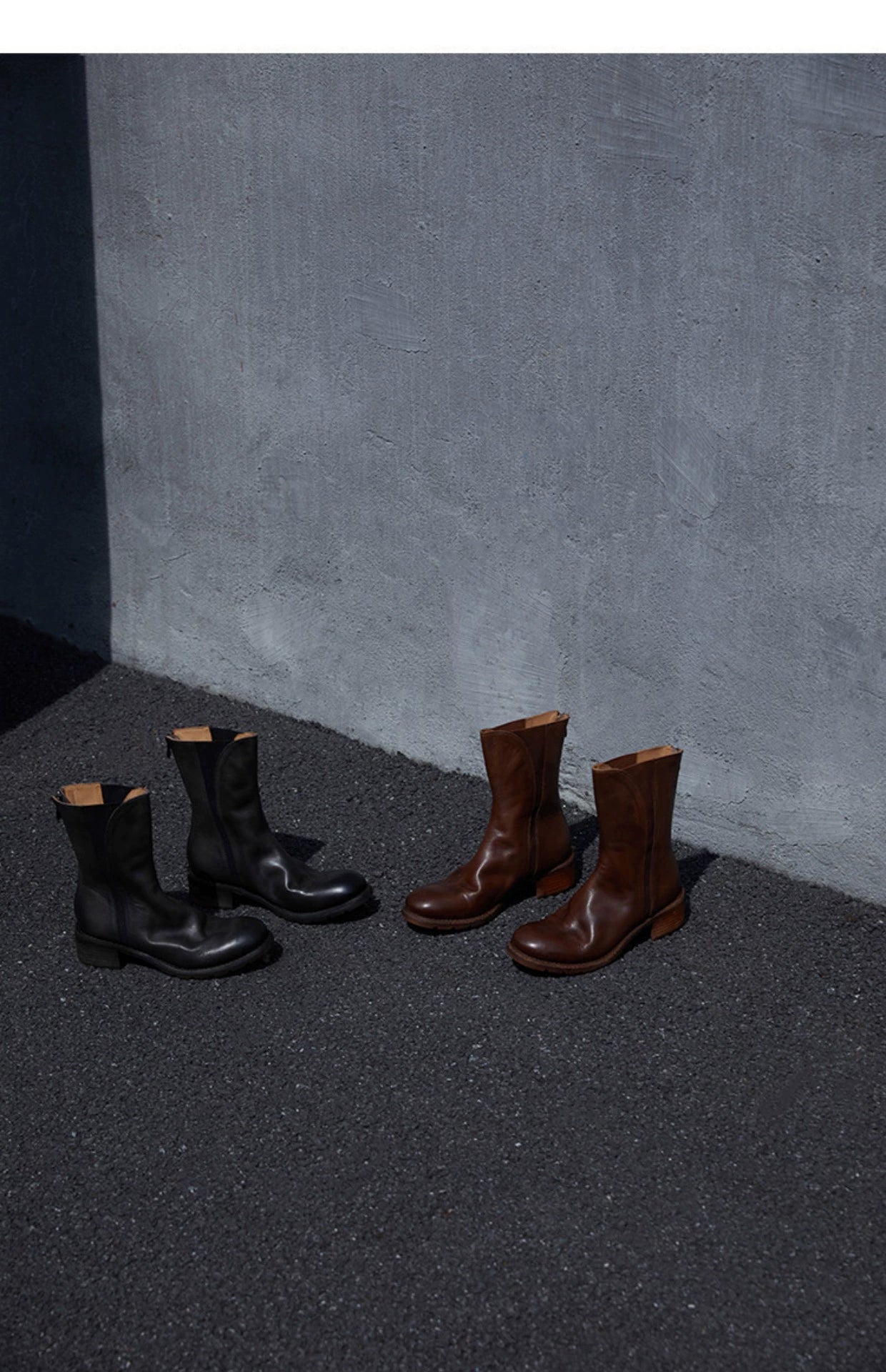Leather Mid-Calf Boots
