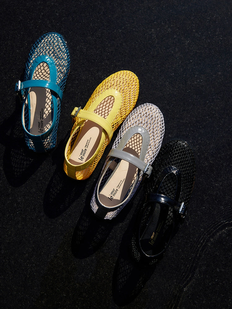 Colorful Mesh Mary Jane Flats