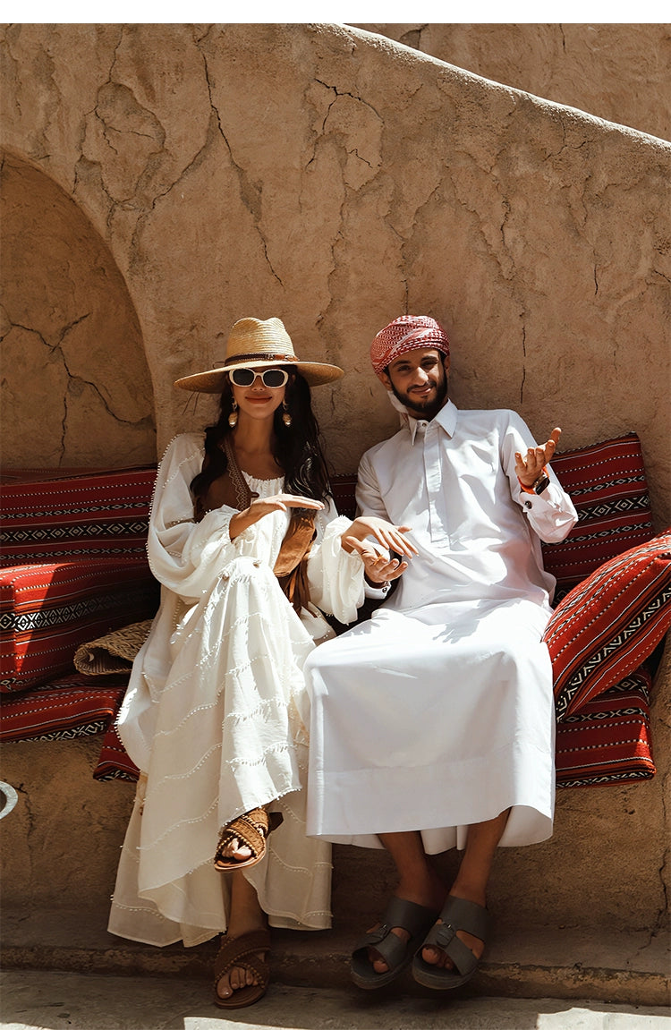 Boho White Tassel Maxi Dress