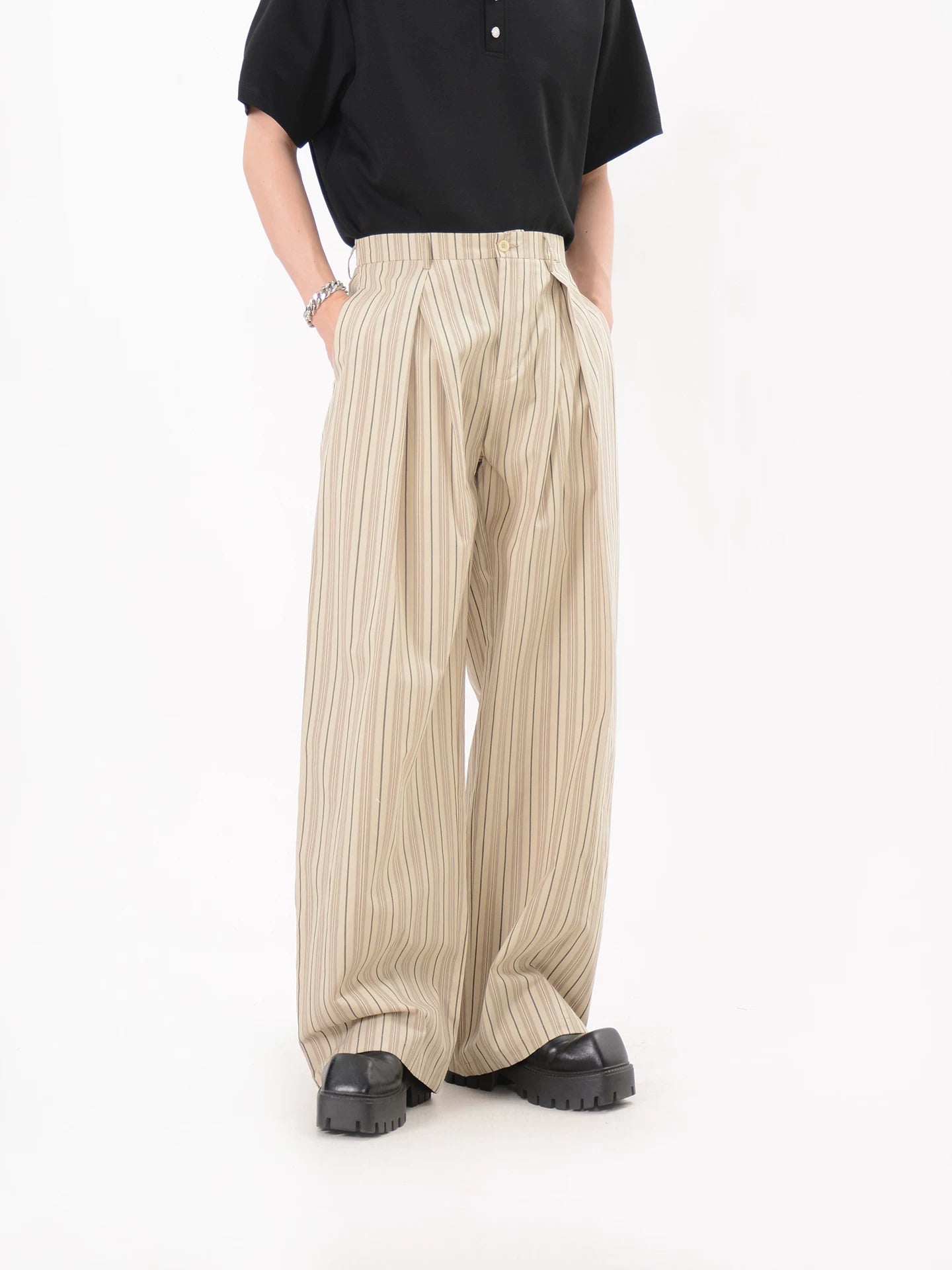 Cedar Pinstripe Volume Trousers