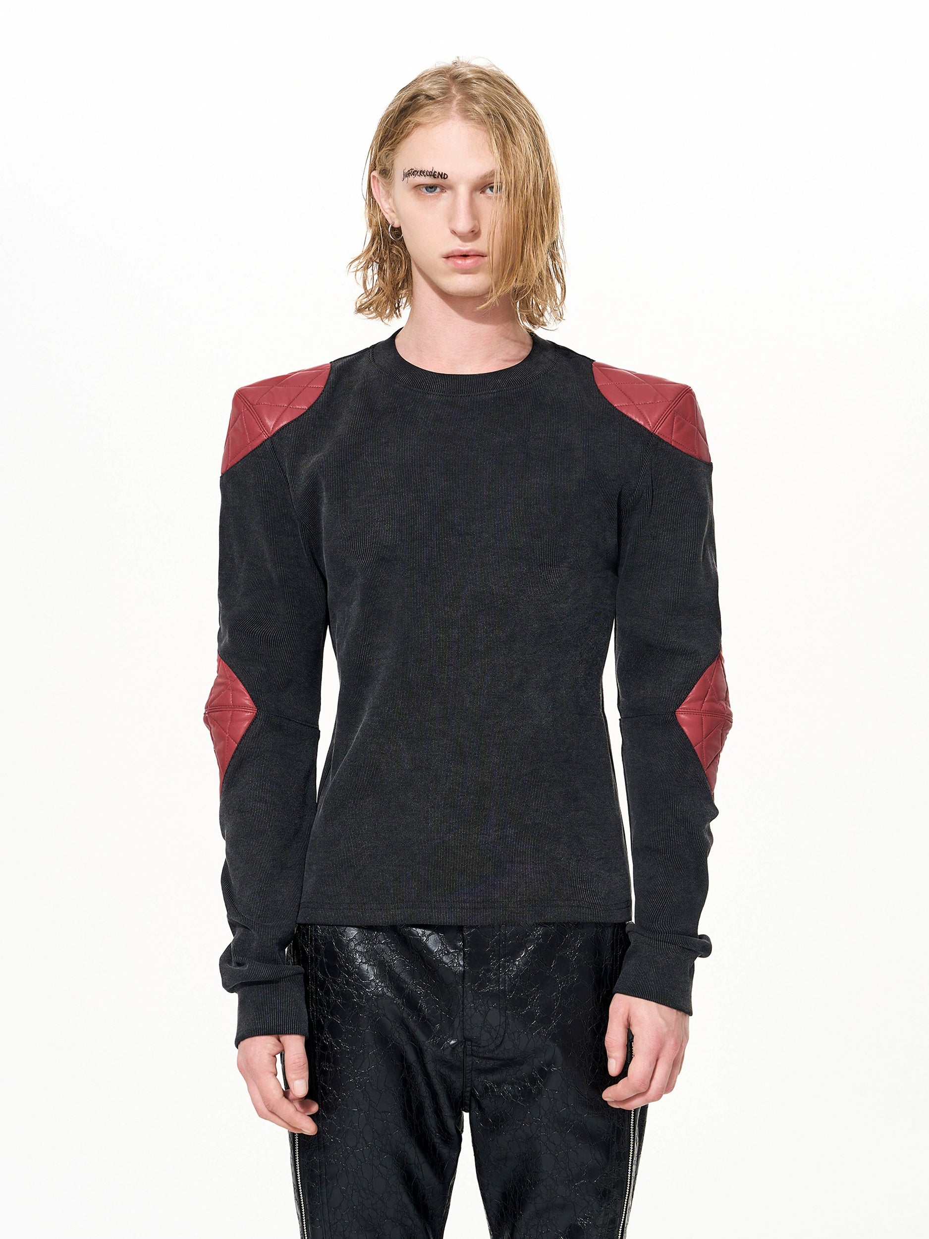 Crimson Armor Patch Knit Sweater