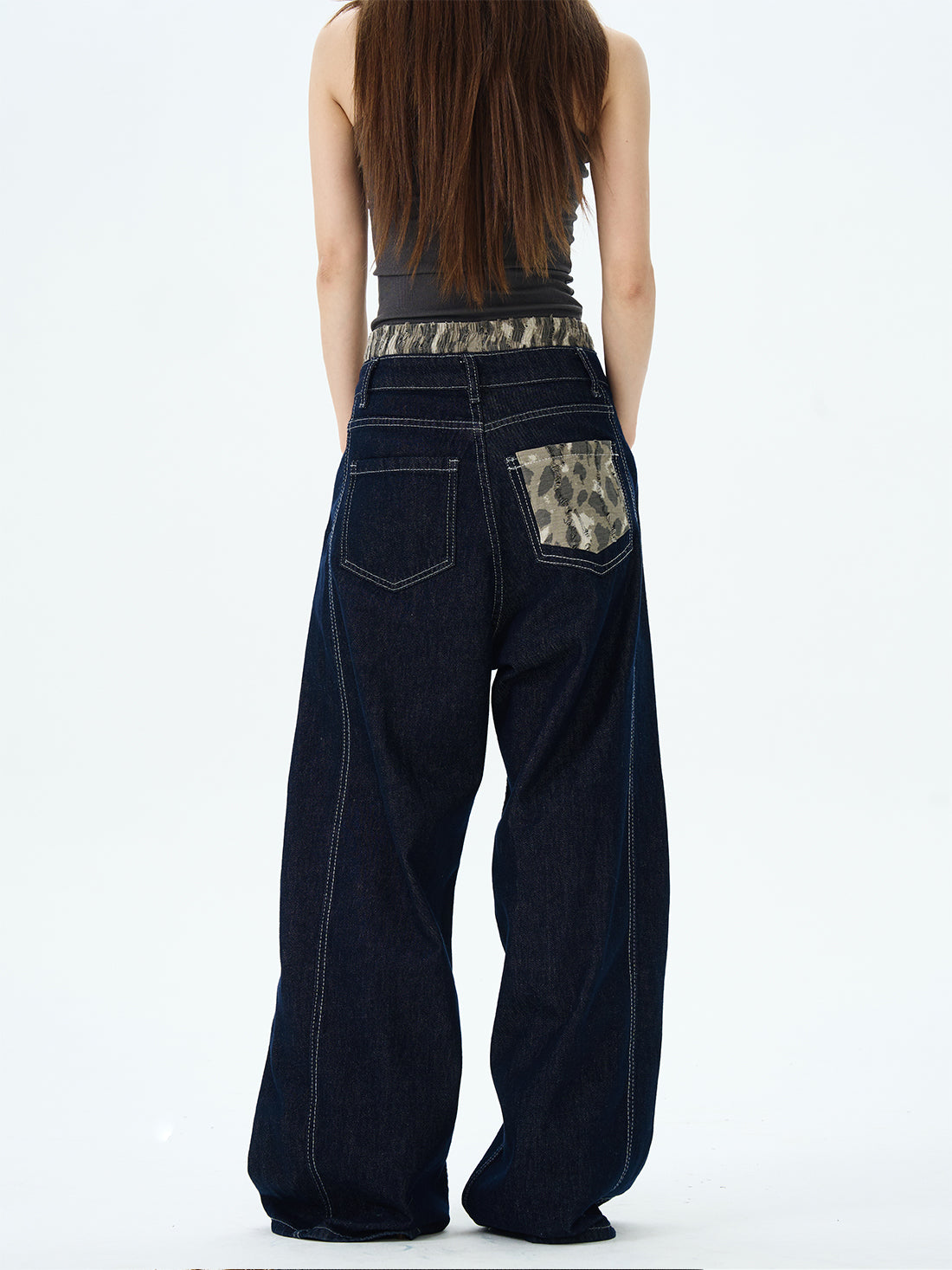 Dark Wash Wide Leg Skater Jeans