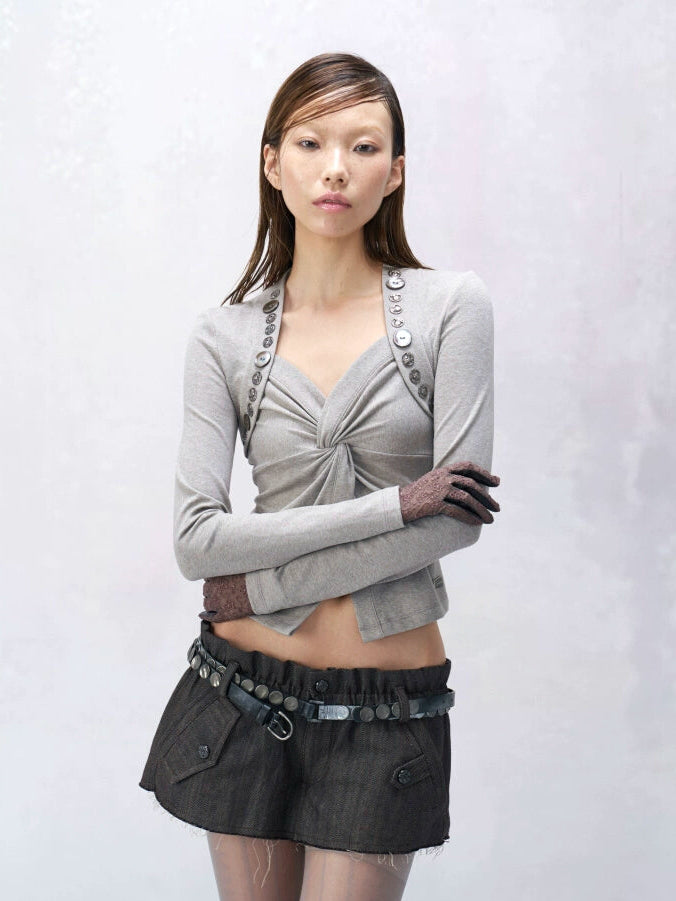 Charcoal Utility Micro Belt Skirt