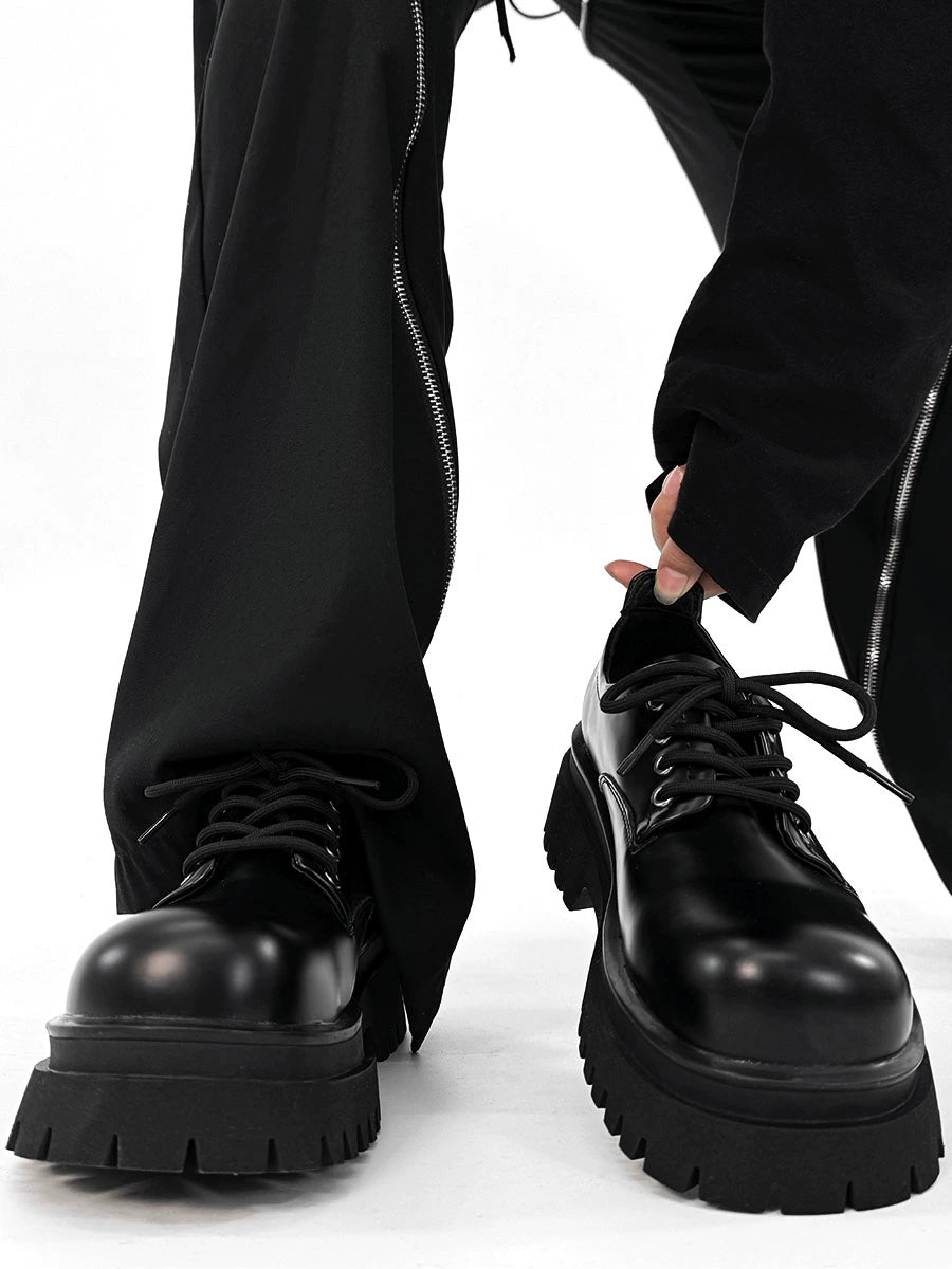Chunky Black Robust Platform Derby Shoes