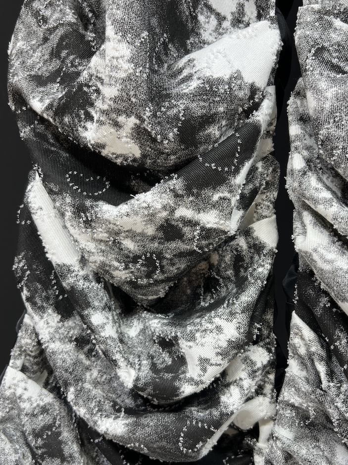 Obsidian Glacier Reptile Ruched Flare Pants