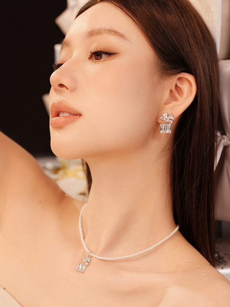 Sculpted Crystal Drop Earrings - view 4