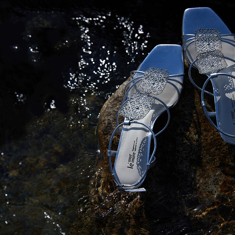 Gold Filigree Strappy Sandals
