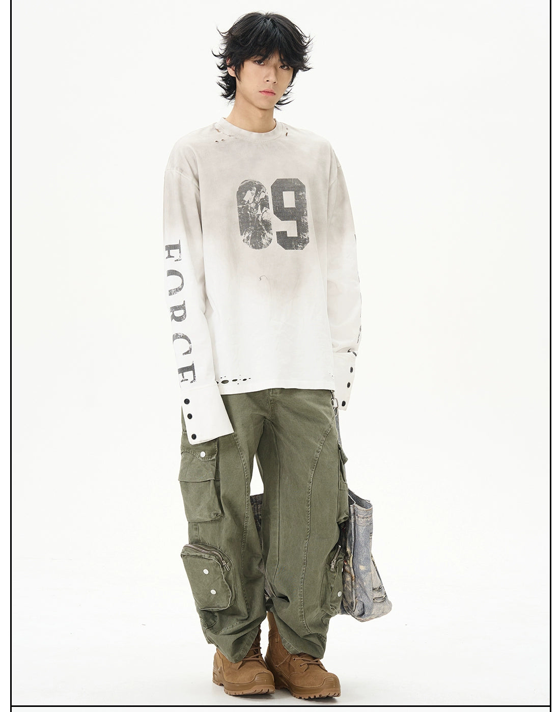 Distressed Force Graphic Long Sleeve Tee