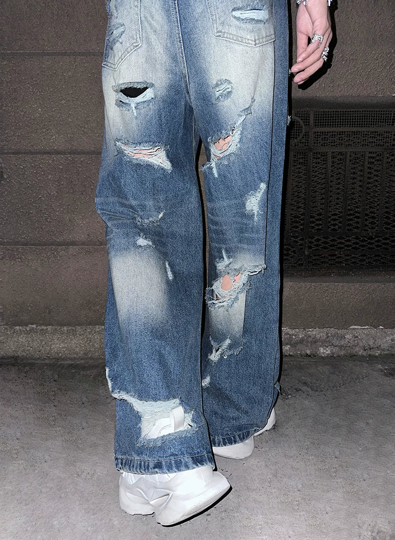 Ruinwave Super-Distressed Wide Cargo Jeans