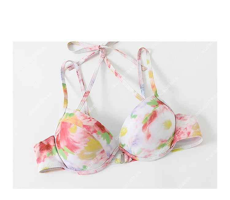 Watercolor Whisper Ruffle Chiffon Swim Set