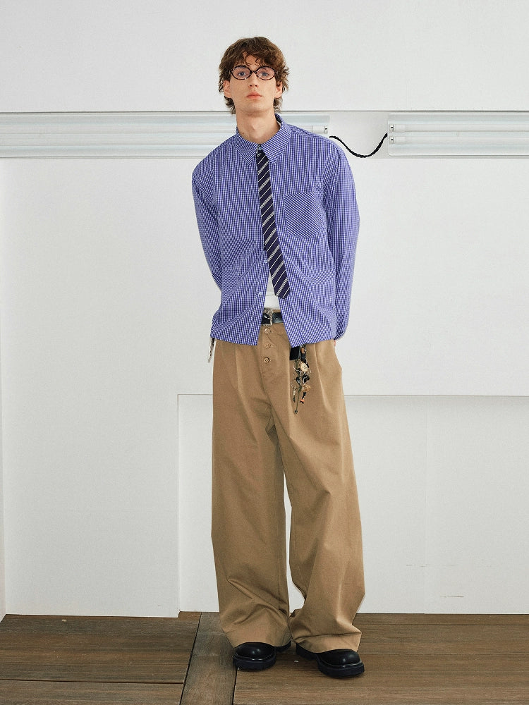 Contrast Collar Shirt and Tie Set
