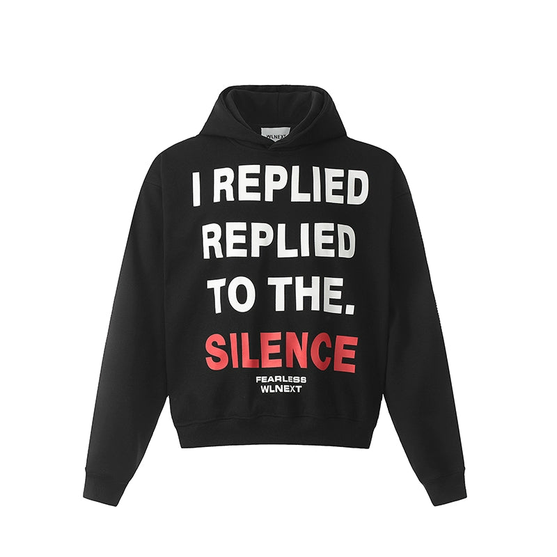 Silence Statement Graphic Hoodie