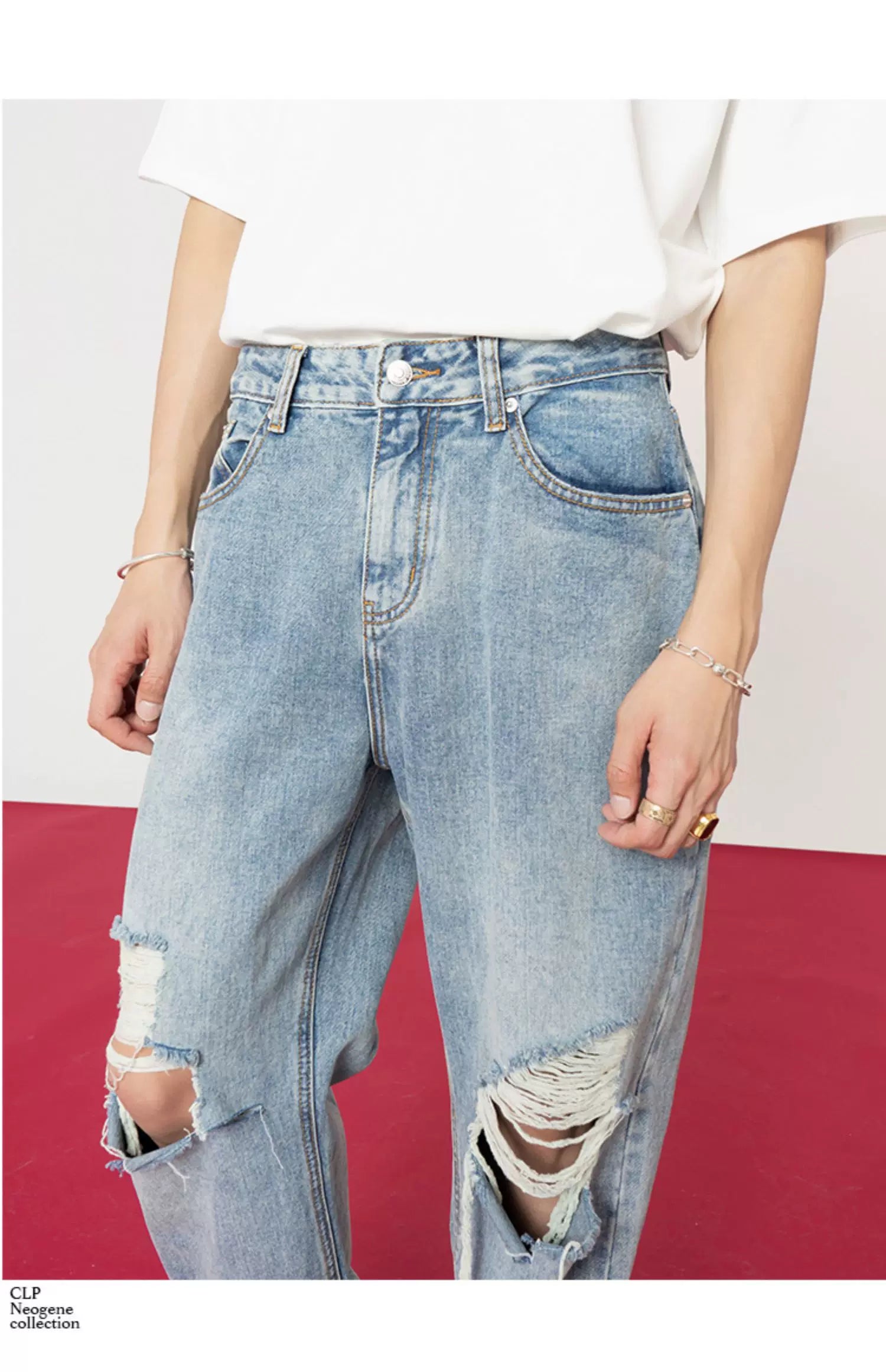 Shredded Anthem Slouchy Knee-Slash Jeans