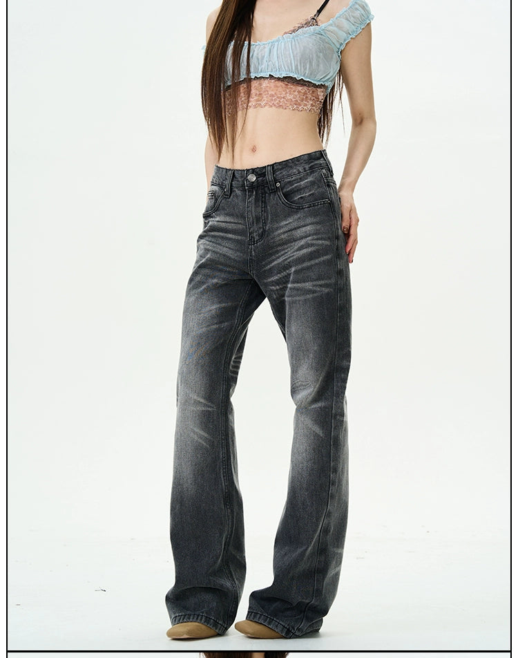 Shadow Wash Straight Leg Jeans