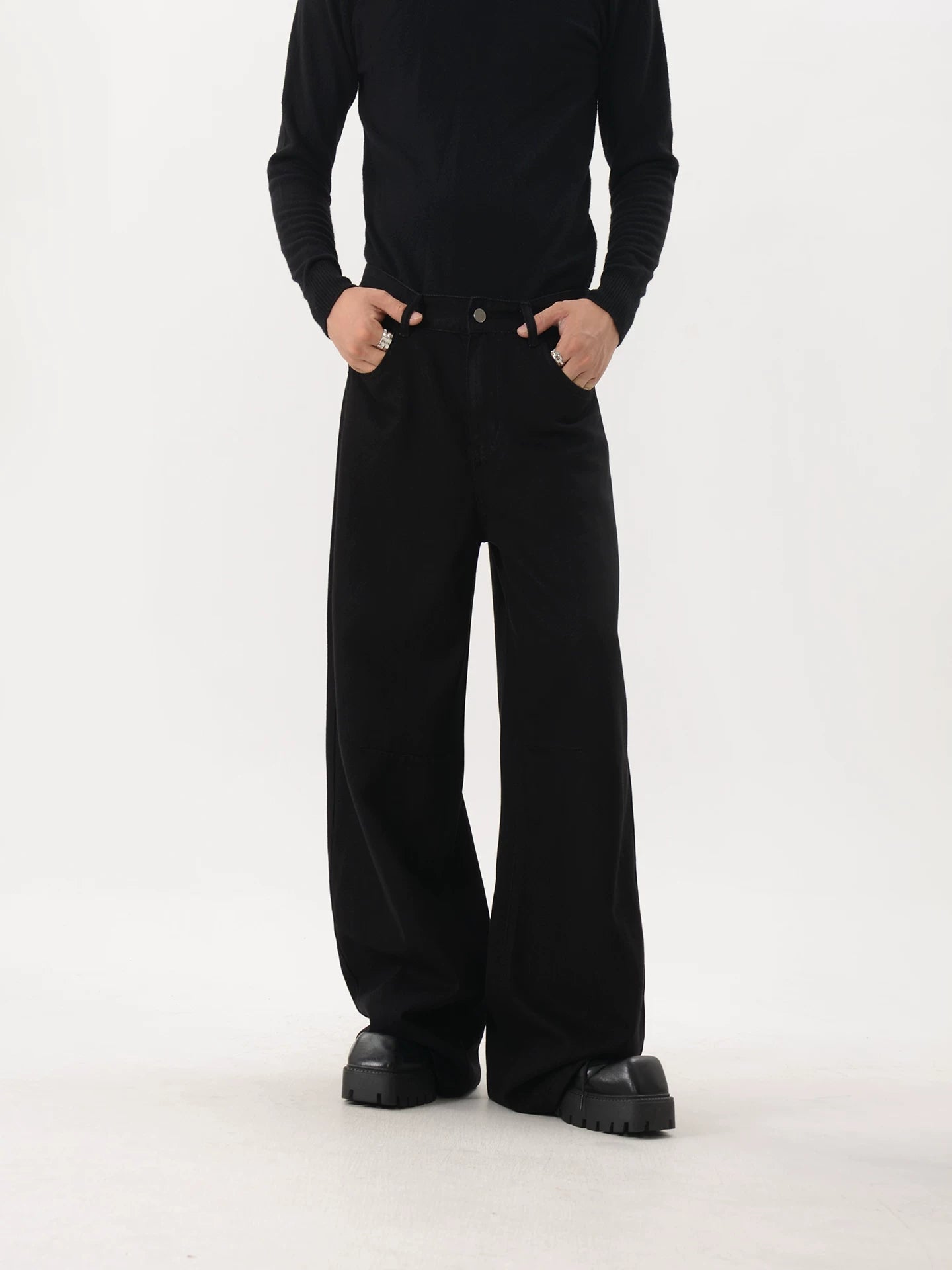 Washed American Retro Wide-Leg Pants