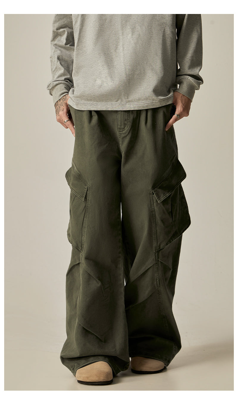 Olive Wide Leg Combat Pants
