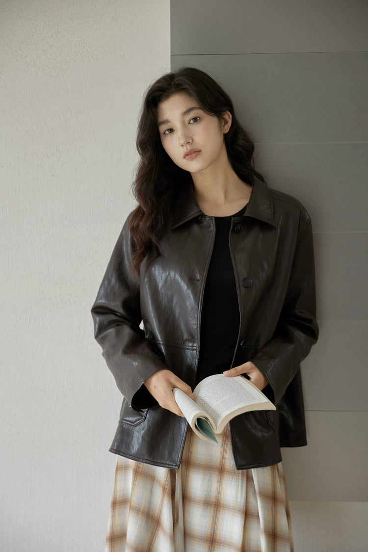 Vintage Short Leather Jacket