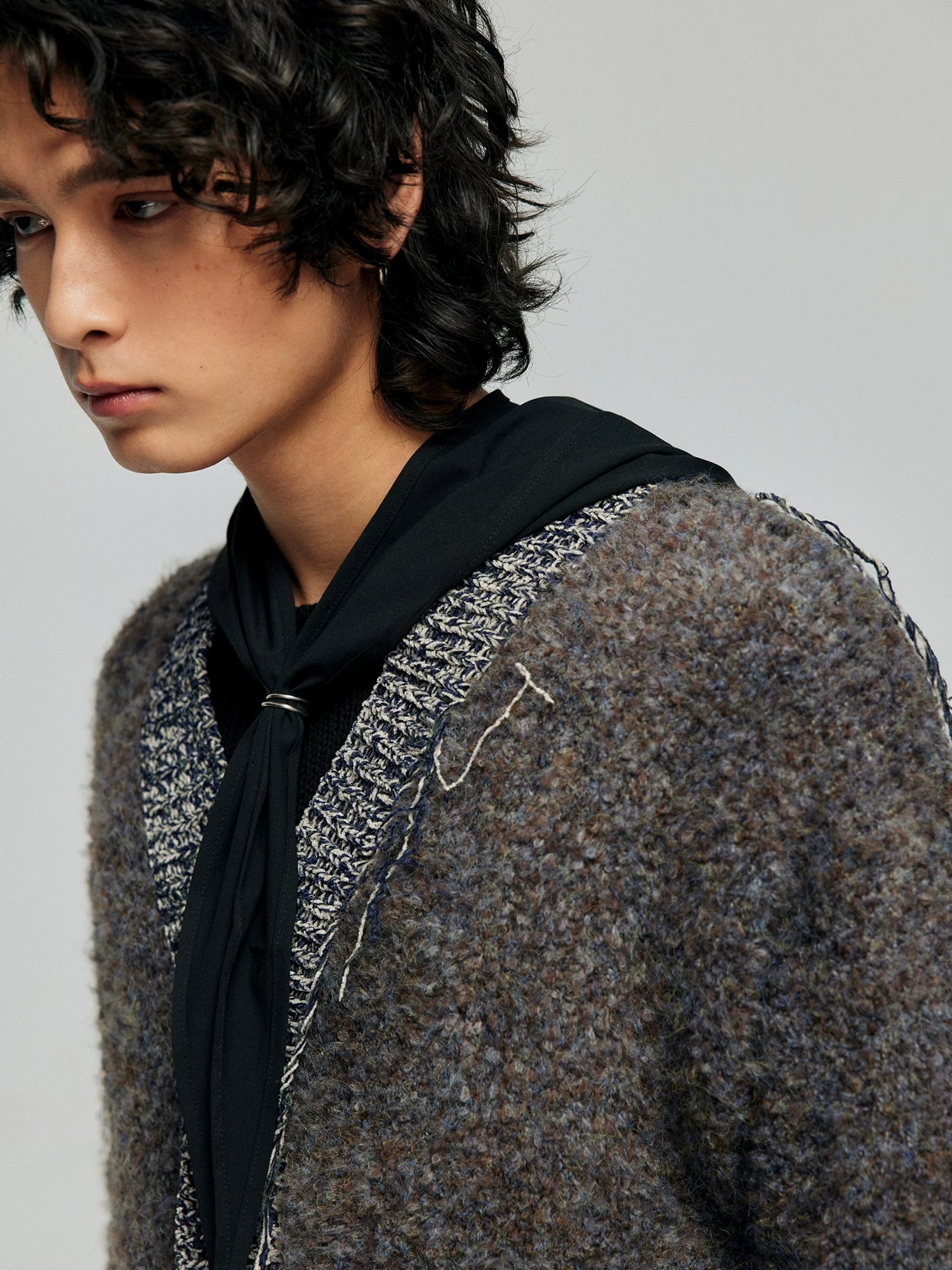 Plaid Whisper Tie-Hood Scarf