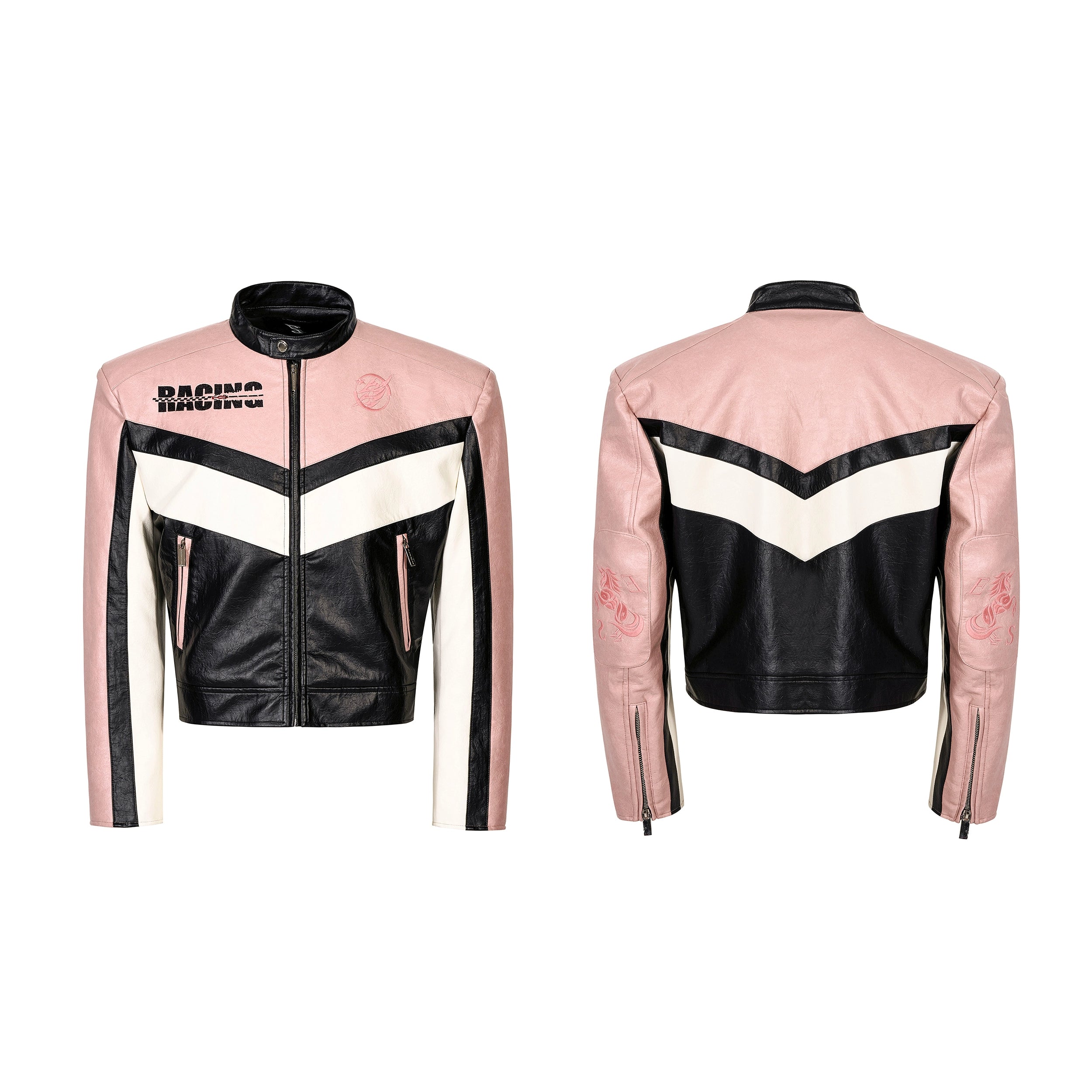 Blush Velocity Racing Moto Jacket