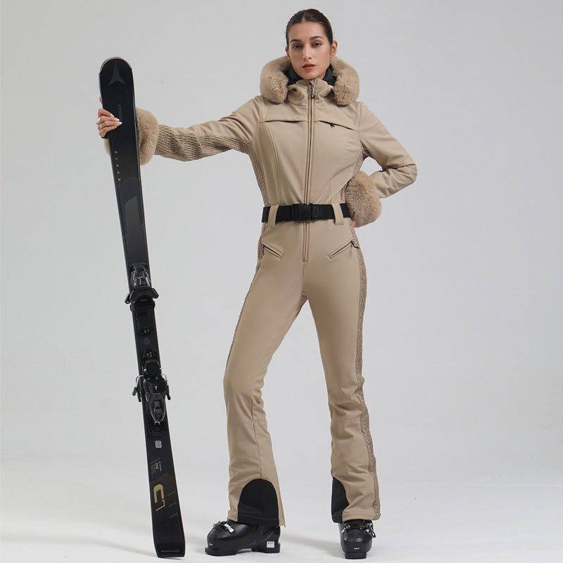 Alpine Luxe Fur-Trim Ski Suit