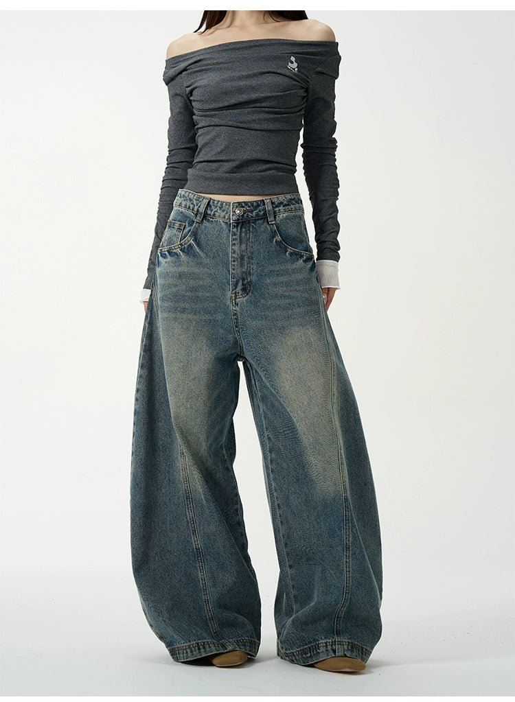 Ultra Wide-Leg Balloon Jeans