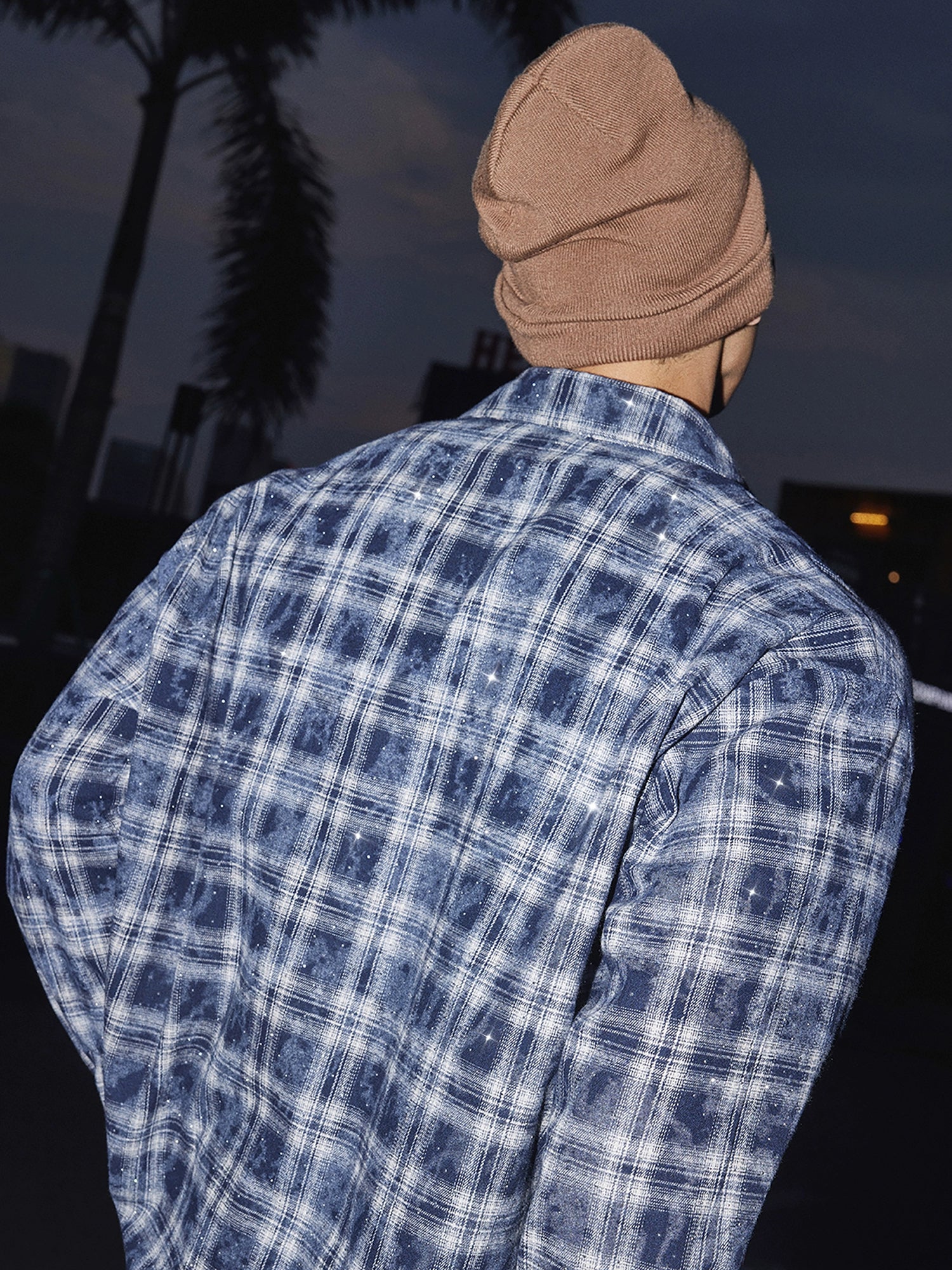 Blue Plaid Shirt and Shorts Set