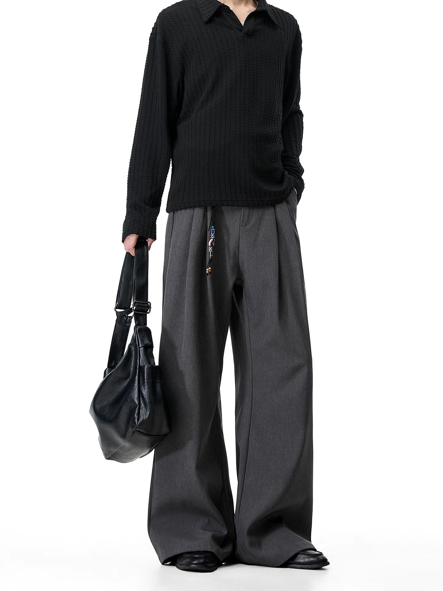Walnut Drape Wide-Leg Trousers